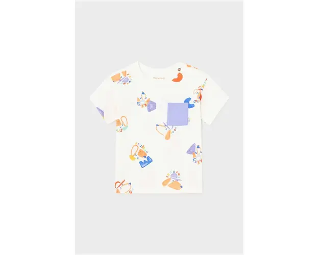 Mayoral tricou din bumbac pentru bebelusi culoarea bej, modelator