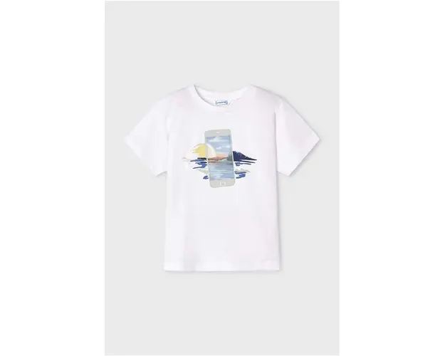 Mayoral tricou de bumbac pentru copii culoarea alb, cu imprimeu