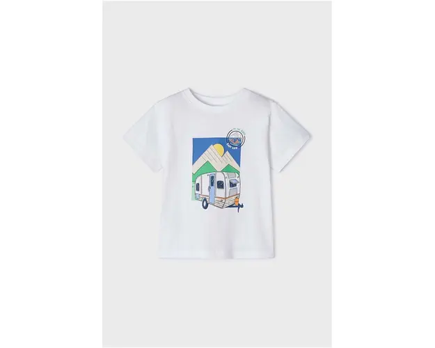 Mayoral tricou de bumbac pentru copii culoarea alb, cu imprimeu