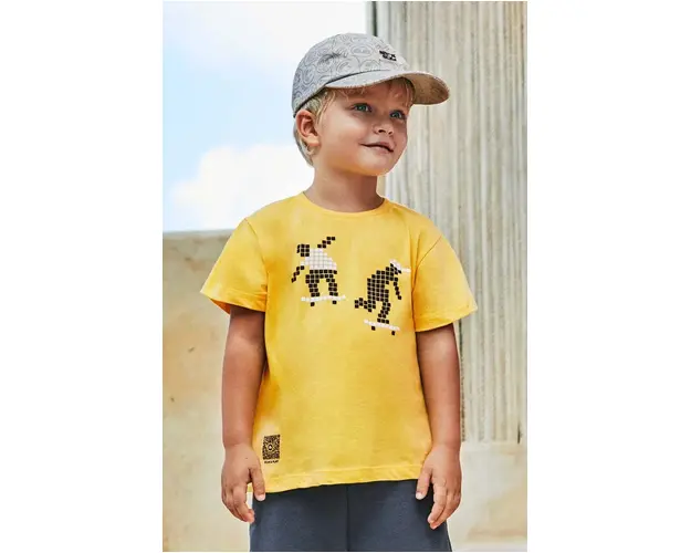 Mayoral tricou de bumbac pentru copii culoarea galben, cu imprimeu