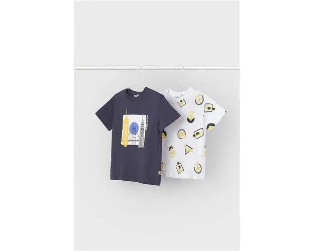 Mayoral tricou de bumbac pentru copii 2-pack culoarea negru, modelator