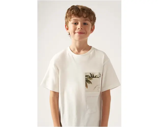 Mayoral tricou de bumbac pentru copii culoarea bej, cu imprimeu