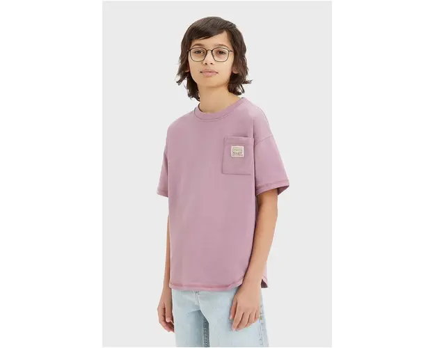 Levi's tricou copii culoarea bordo, neted