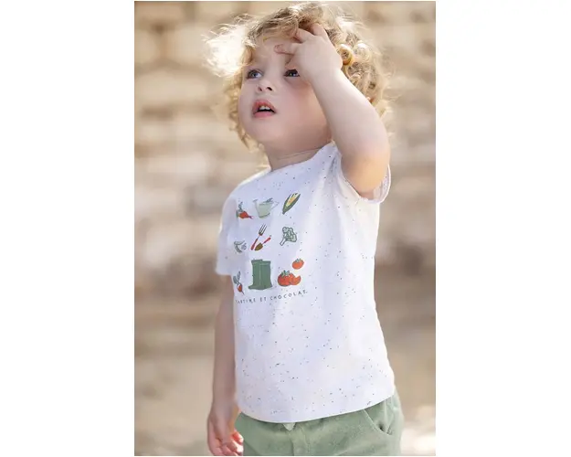 Tartine et Chocolat tricou copii culoarea alb, cu imprimeu