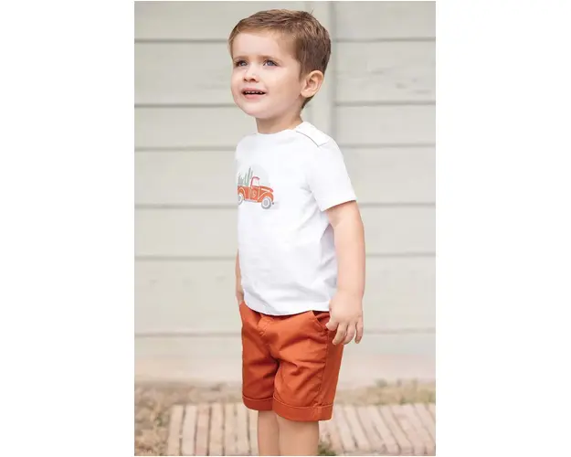 Tartine et Chocolat tricou din bumbac pentru bebelusi culoarea rosu, cu imprimeu