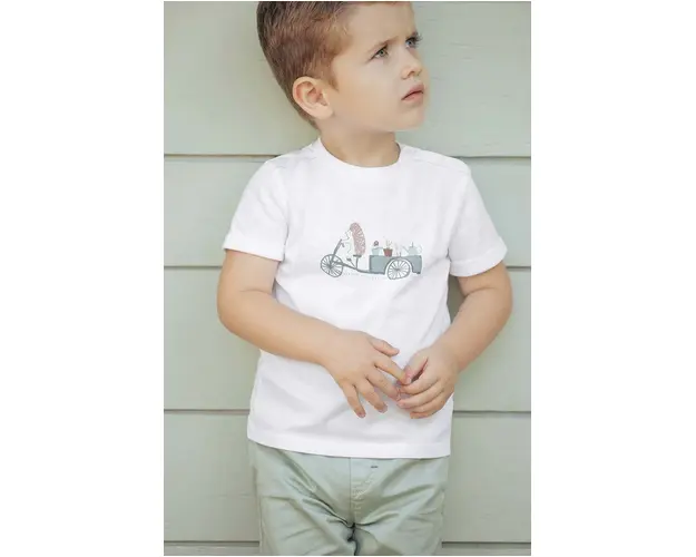 Tartine et Chocolat tricou din bumbac pentru bebelusi culoarea verde, cu imprimeu