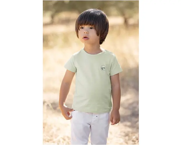 Tartine et Chocolat tricou din bumbac pentru bebelusi culoarea verde, modelator