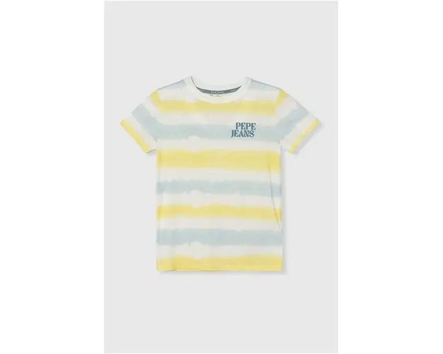 Pepe Jeans tricou de bumbac pentru copii REI culoarea galben, modelator