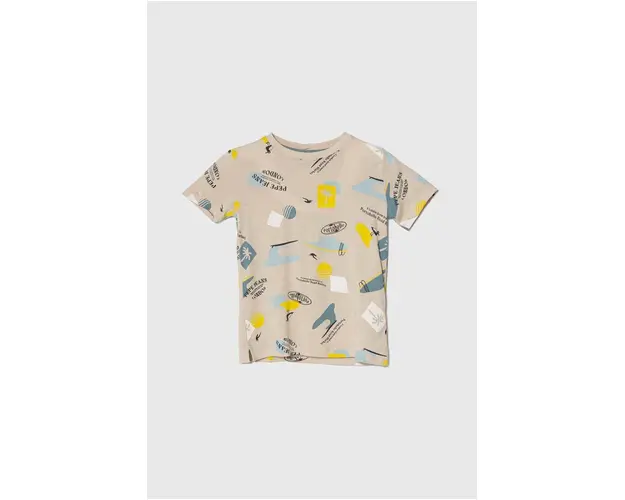 Pepe Jeans tricou de bumbac pentru copii REDGE culoarea bej, modelator