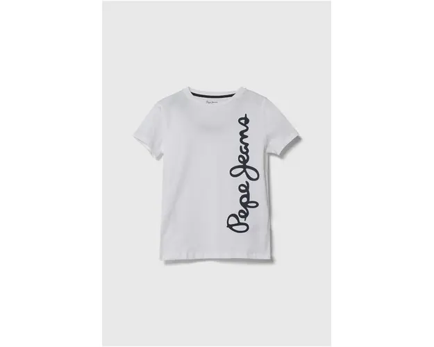 Pepe Jeans tricou de bumbac pentru copii WALDO culoarea alb, cu imprimeu