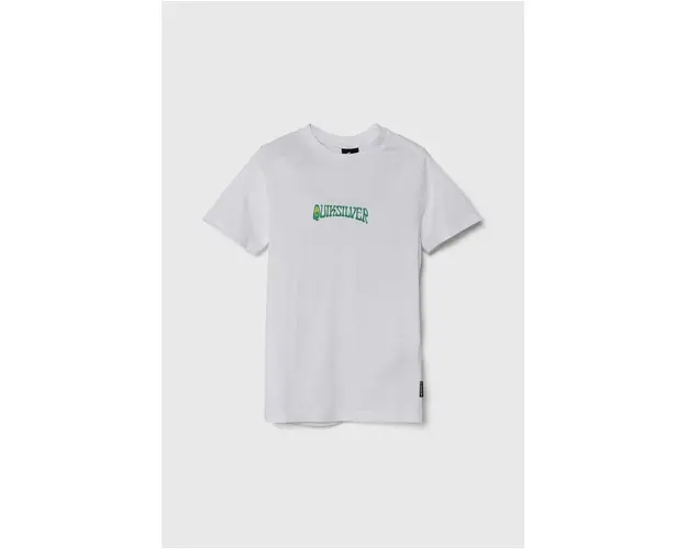 Quiksilver tricou din bumbac ISLAND SUNRISE culoarea alb, cu imprimeu