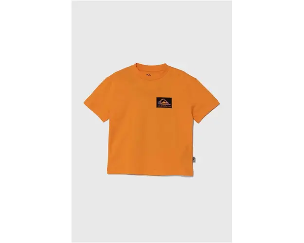 Quiksilver tricou de bumbac pentru copii BACKFLASHSSYTH culoarea portocaliu, cu imprimeu