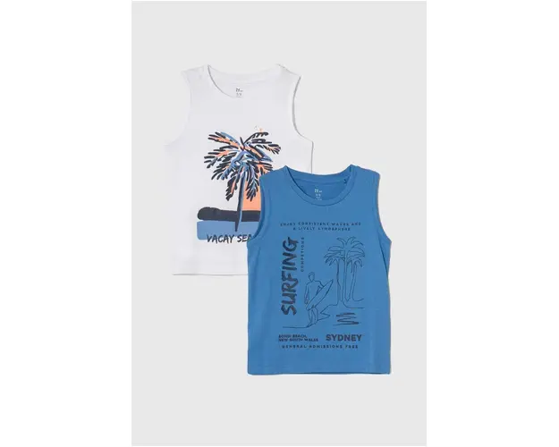 zippy top din bumbac pentru copii 2-pack culoarea alb, modelator