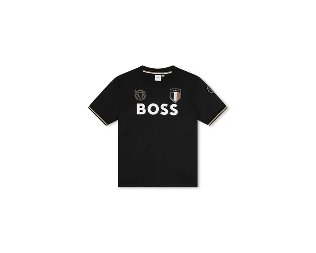 BOSS tricou copii culoarea negru, cu imprimeu, J50659