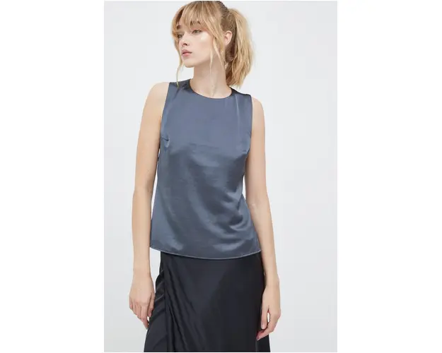 Samsoe Samsoe bluza culoarea gri, neted