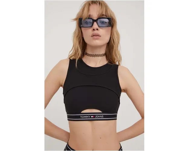 Tommy Jeans top femei, culoarea negru DW0DW17393