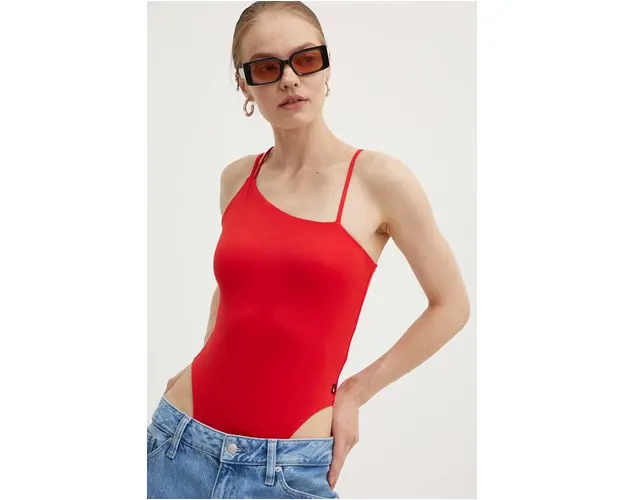 Tommy Jeans body femei, culoarea rosu DW0DW17400