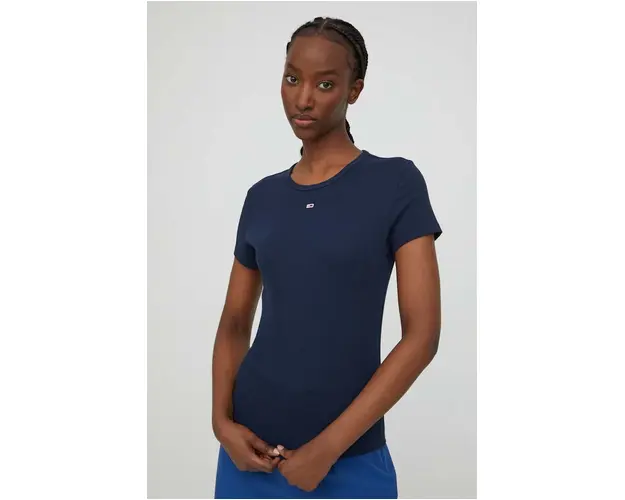 Tommy Jeans tricou femei, culoarea albastru marin, DW0DW17383