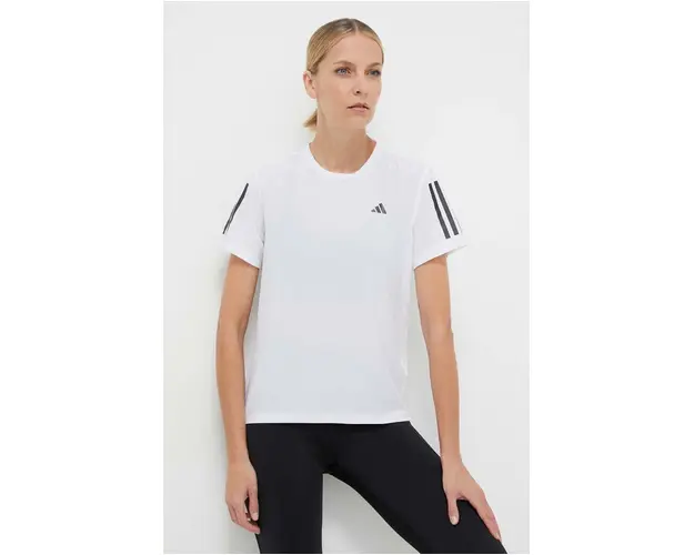 adidas Performance tricou de alergare Own the Run culoarea alb IK7442