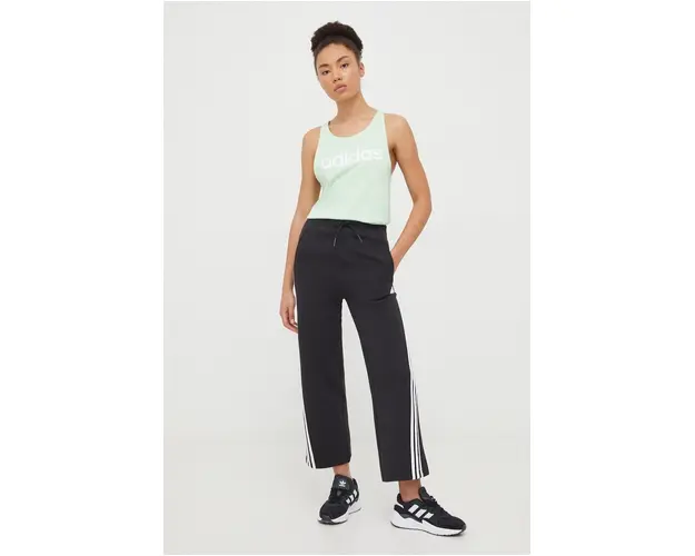 adidas top din bumbac culoarea verde IS2089