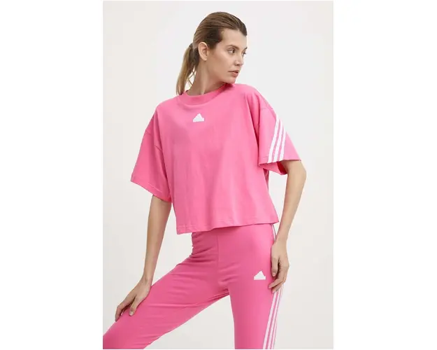 adidas tricou din bumbac femei, culoarea roz, IS3620