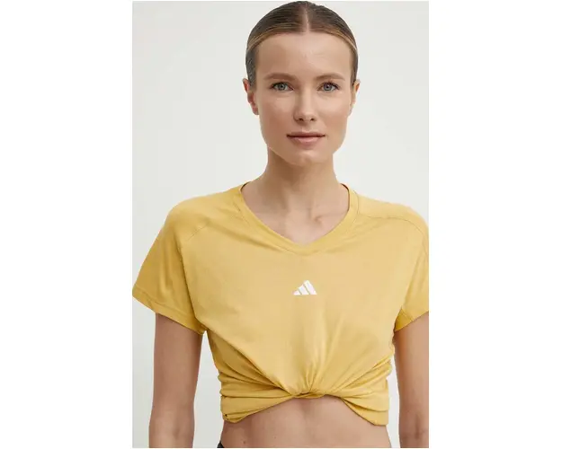 adidas Performance tricou de antrenament Training Essentials culoarea galben, IS3966