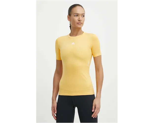 adidas Performance tricou de antrenament Techfit culoarea galben, IT6727