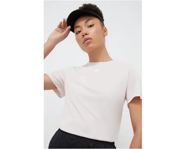 adidas Performance tricou de antrenament culoarea bej IT9225