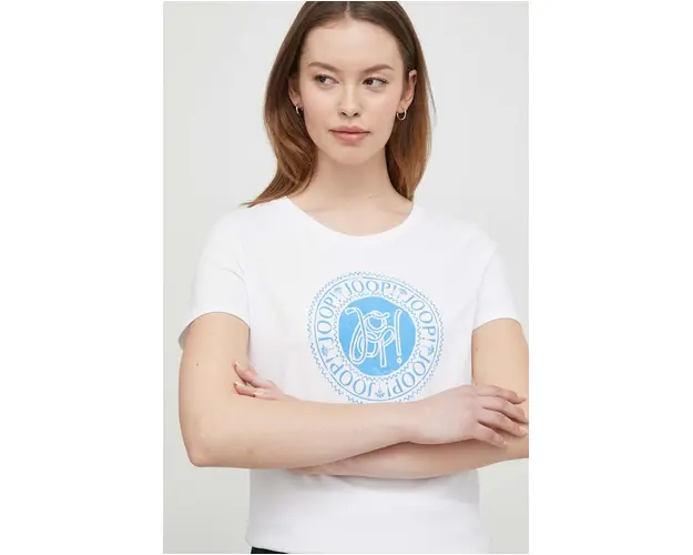 Joop! tricou din bumbac femei, culoarea alb