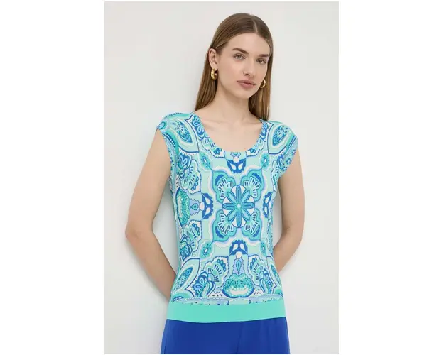 Luisa Spagnoli tricou femei, culoarea verde