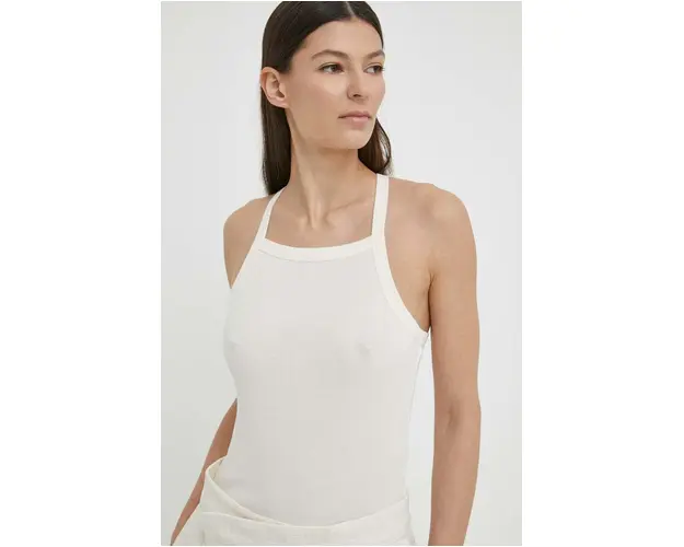 BA&SH top din bumbac CARMEN culoarea bej, 1E24CARM