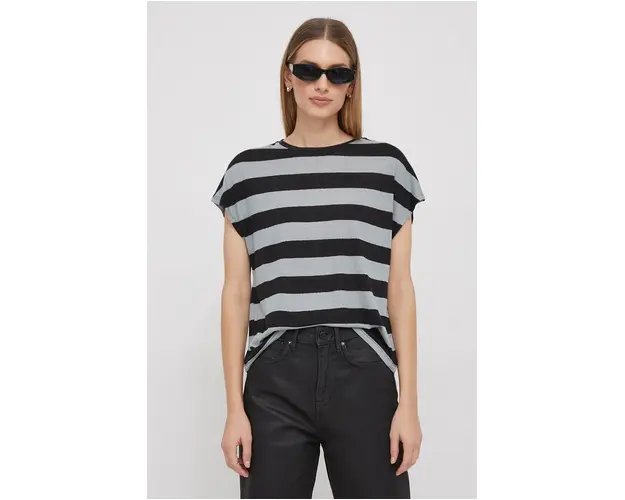 Pepe Jeans tricou din amestec de in culoarea verde