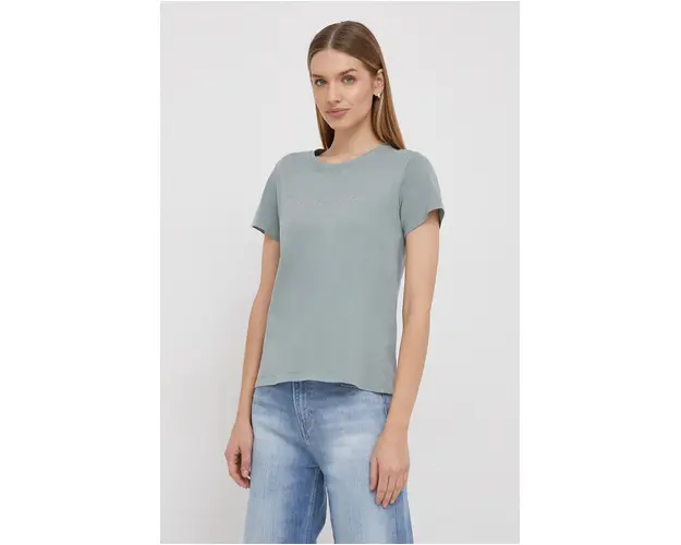 Pepe Jeans tricou din bumbac femei, culoarea verde