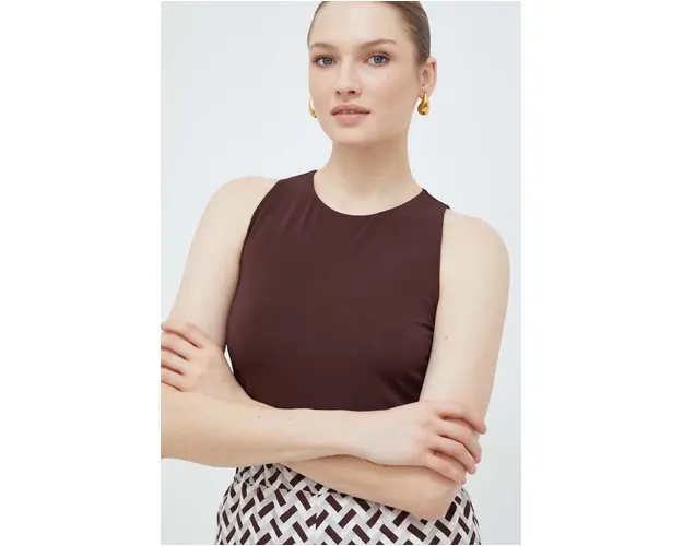 Max Mara Leisure top femei, culoarea maro 2416940000000