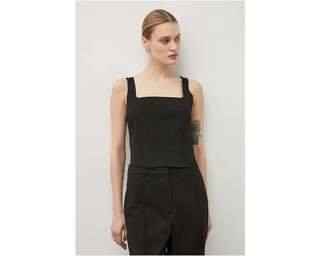 Samsoe Samsoe top femei, culoarea negru