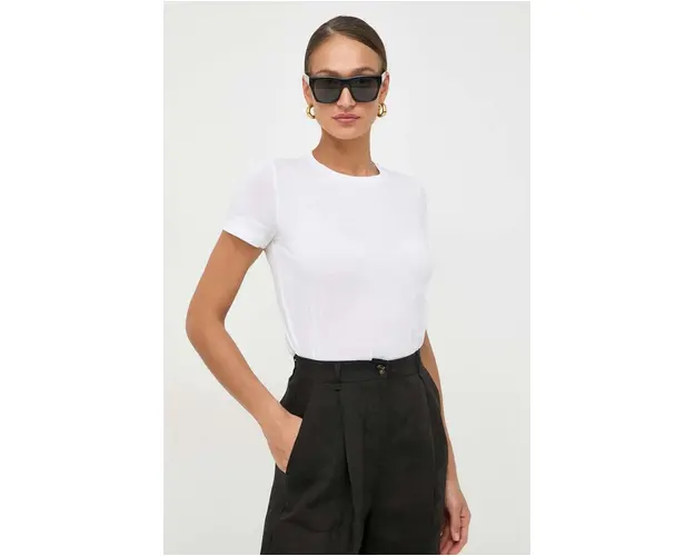 Marella tricou din bumbac femei, culoarea alb 2413970000000