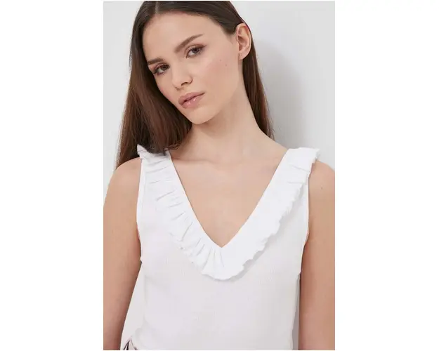 Pepe Jeans top femei, culoarea alb