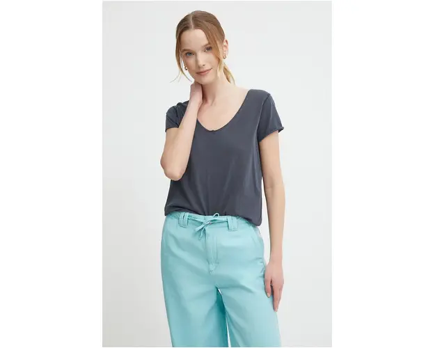 Pepe Jeans tricou din bumbac LUNA femei, culoarea albastru marin, PL505856