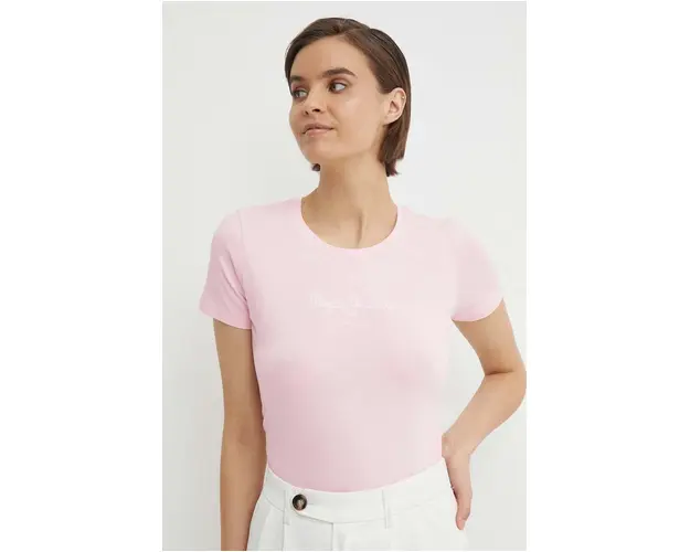 Pepe Jeans tricou NEW VIRGINIA SS N femei, culoarea roz, PL505202
