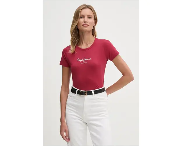 Pepe Jeans tricou NEW VIRGINIA SS N femei, culoarea rosu, PL505202