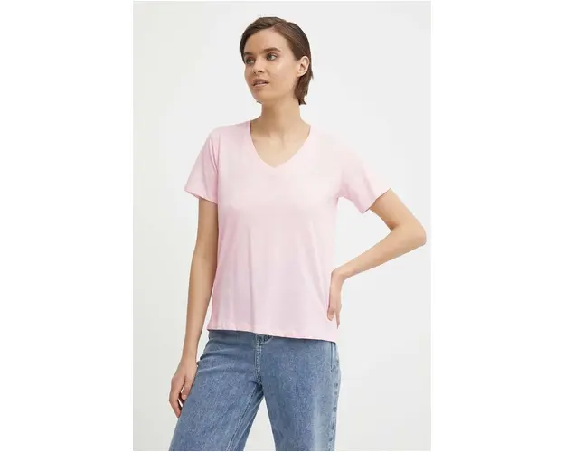 Pepe Jeans tricou din bumbac femei, culoarea roz