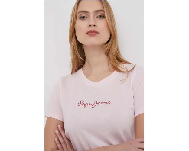 Pepe Jeans tricou din bumbac femei, culoarea roz