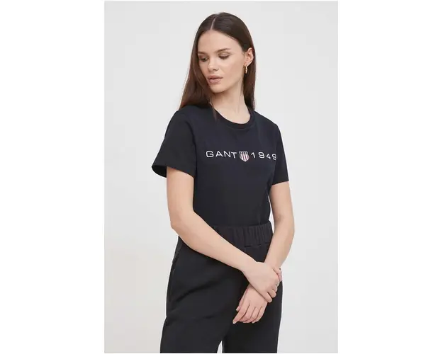 Gant tricou din bumbac femei, culoarea negru