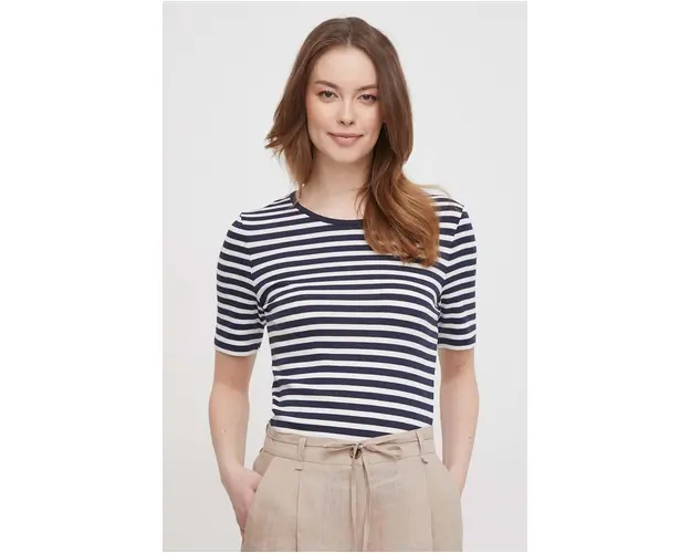 Gant tricou femei, culoarea albastru marin