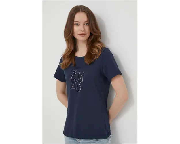 Aeronautica Militare tricou din bumbac femei, culoarea albastru marin