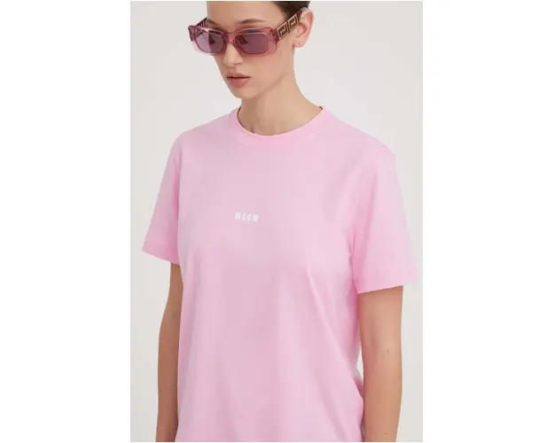 MSGM tricou din bumbac femei, culoarea roz 2000MDM500.200002