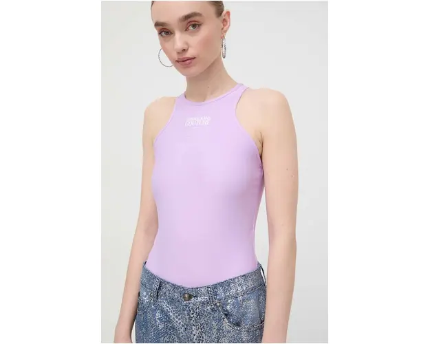 Versace Jeans Couture body femei, culoarea violet