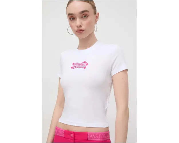 Versace Jeans Couture top femei, culoarea alb