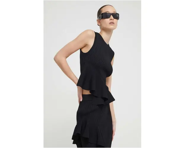 Moschino Jeans top femei, culoarea negru