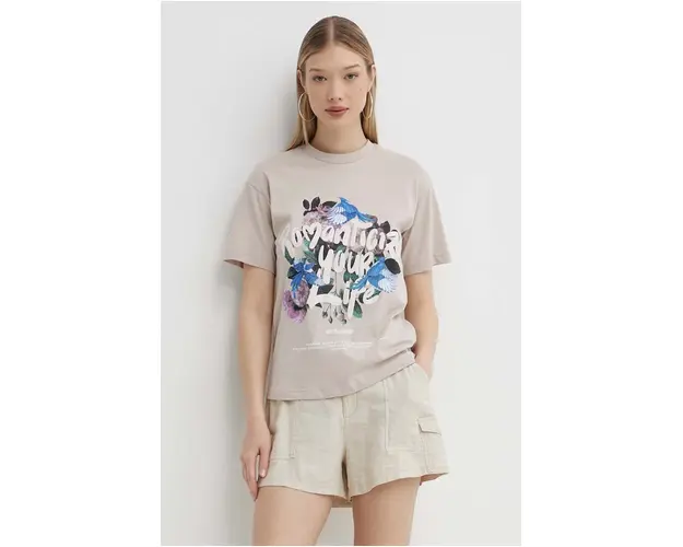 Sixth June tricou din bumbac femei, culoarea bej